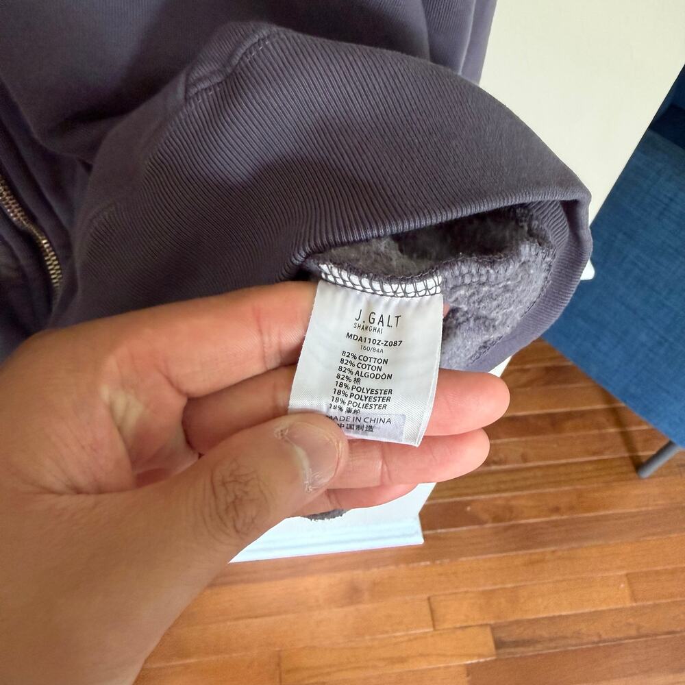 John Galt Brandy Melville Blue Oversized Heavyweight Zip-Up Jacket Unisex - Picture 5 of 11